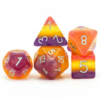 Polyhedral Dice Set | Resin | "Sunrise Clouds" | Set of 7 (D0174)