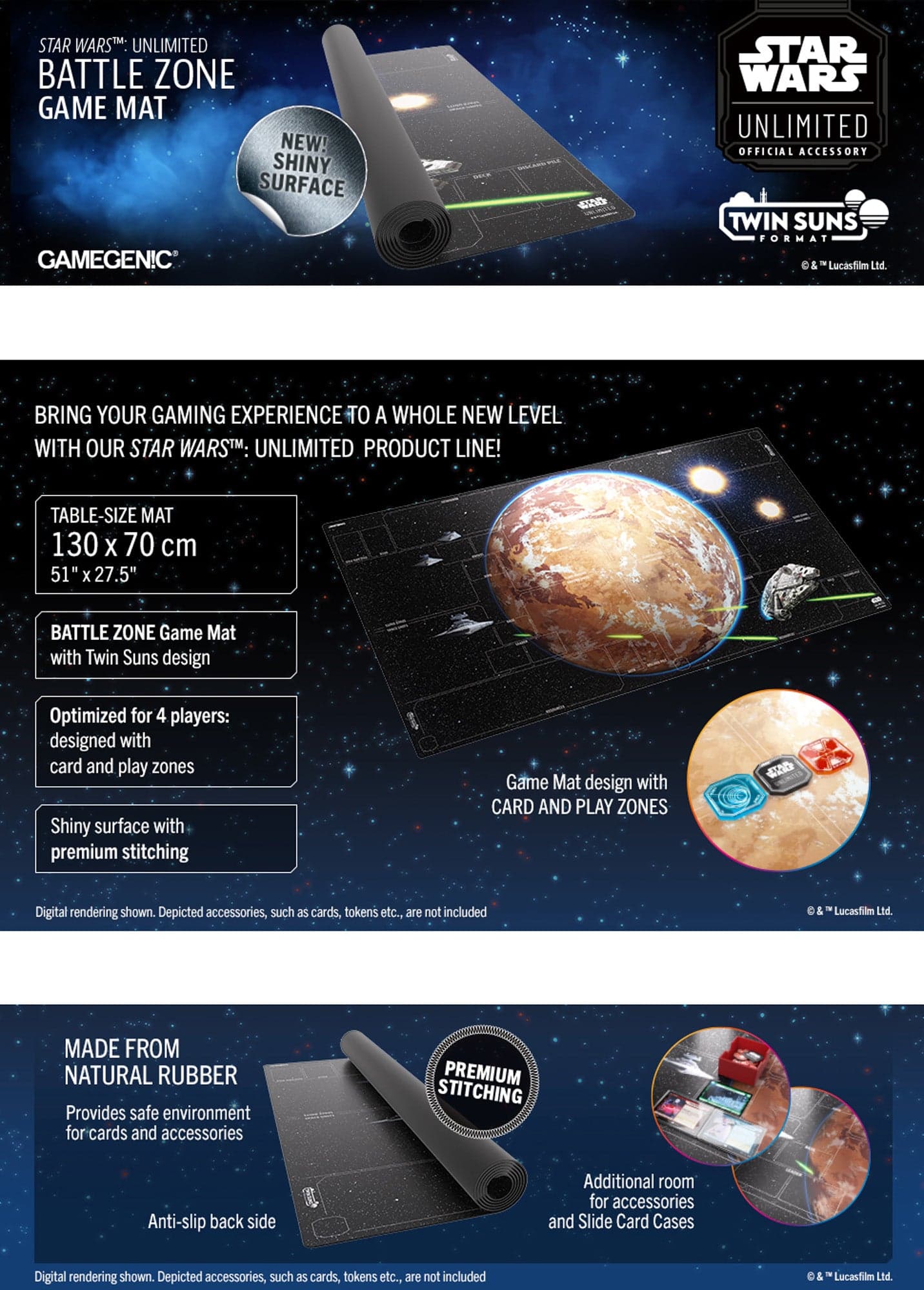 Star Wars: Unlimited | Battle Zone Game Mat - Twin Suns