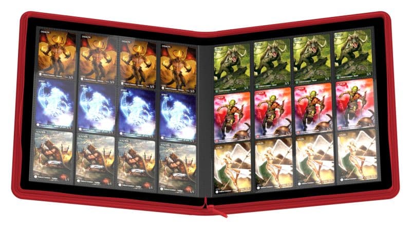 Ultimate Guard | 480 Xenoskin Zipfolio | 24-Pocket Quadrow | Red