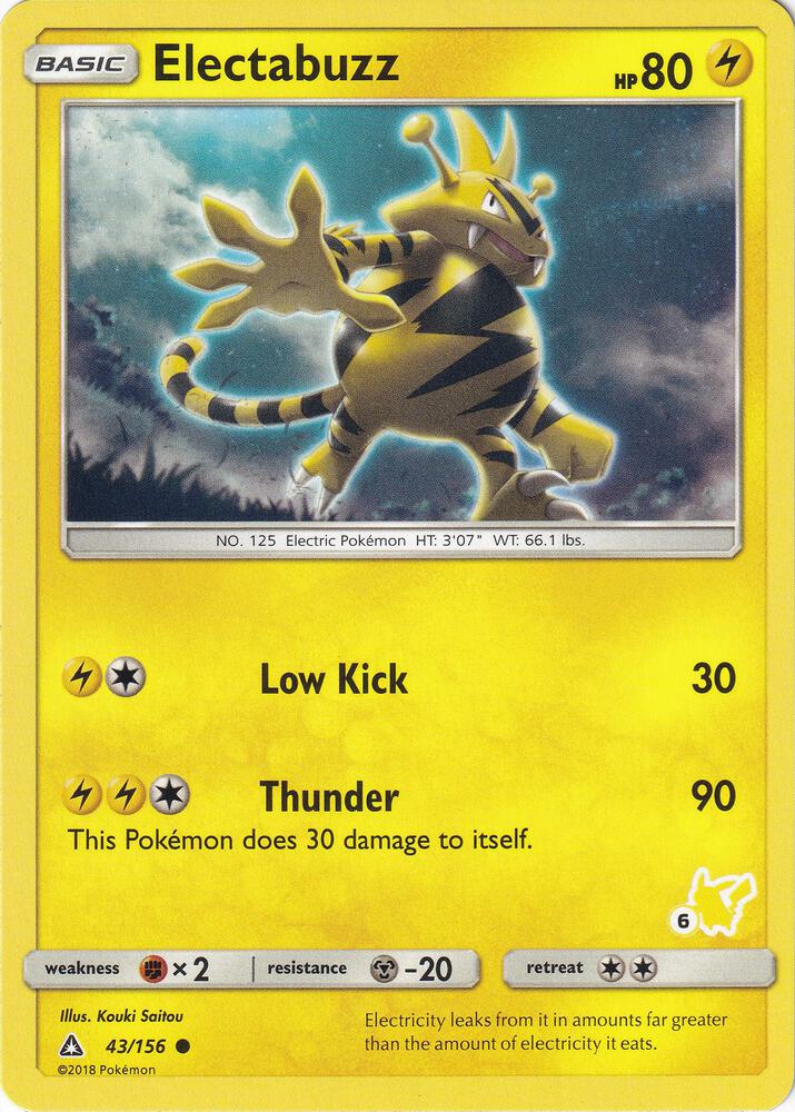Electabuzz - Pikachu Stamped 6 043/156 (Battle Academy) 