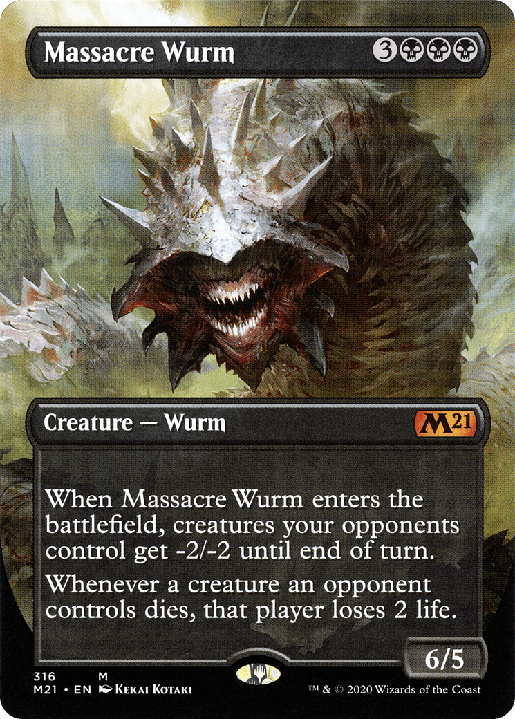 Massacre Wurm (Borderless Alternate Art) [Core Set 2021] Foil