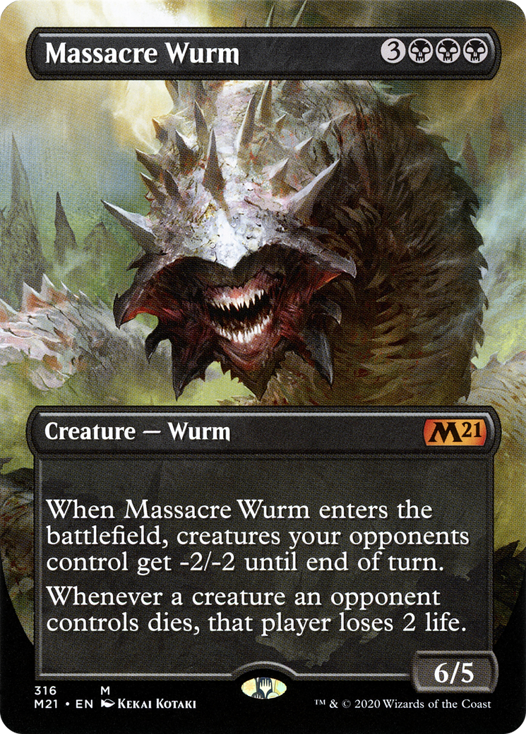 Massacre Wurm (Borderless Alternate Art) [Core Set 2021] Foil