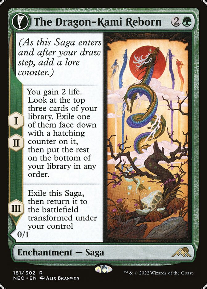 The Dragon-Kami Reborn // Dragon-Kami's Egg 181/302 (Kamigawa: Neon Dynasty)  - Foil