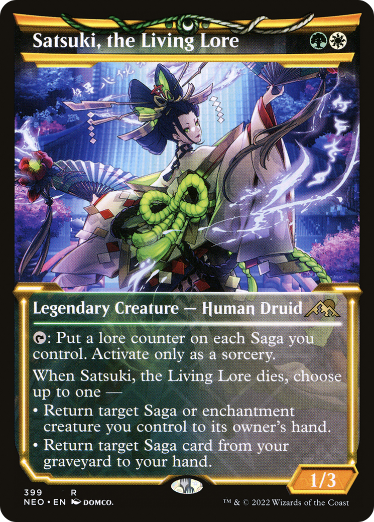 Satsuki, the Living Lore (Showcase Soft Glow) [Kamigawa: Neon Dynasty] Foil