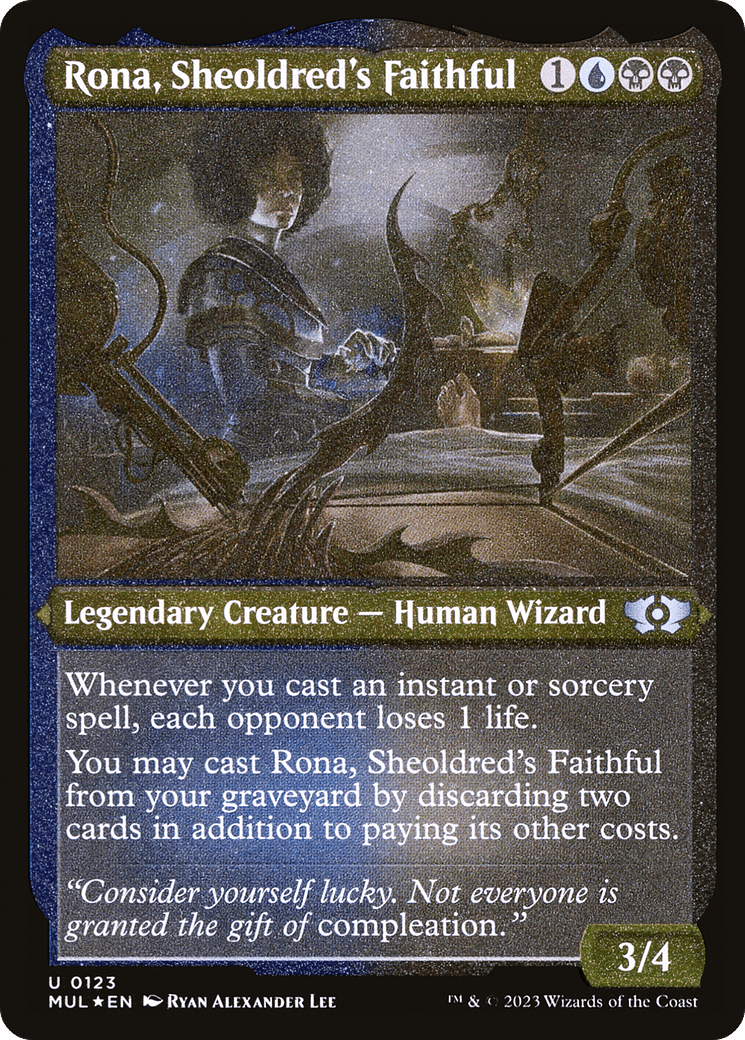 Rona, Sheoldred's Faithful (Foil Etched) |  Foil (123) [Multiverse Legends]