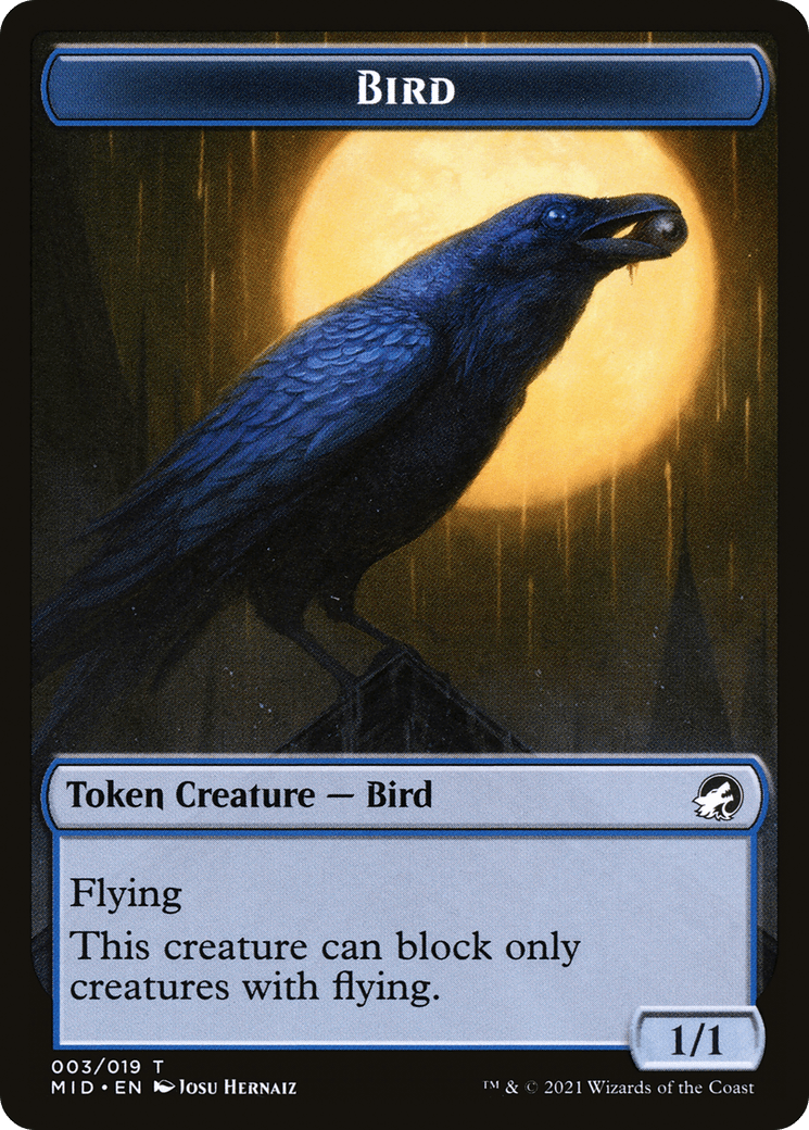 Bird (TMID-003) - Innistrad: Midnight Hunt Tokens Foil