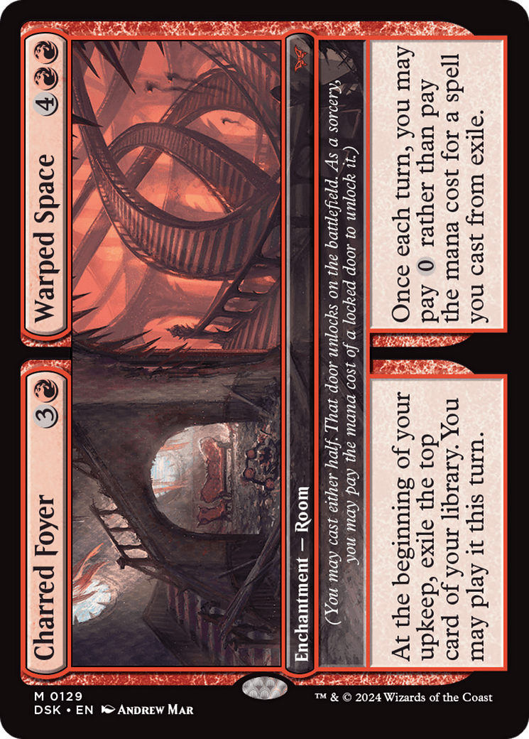 Charred Foyer // Warped Space [Duskmourn: House of Horror] Foil
