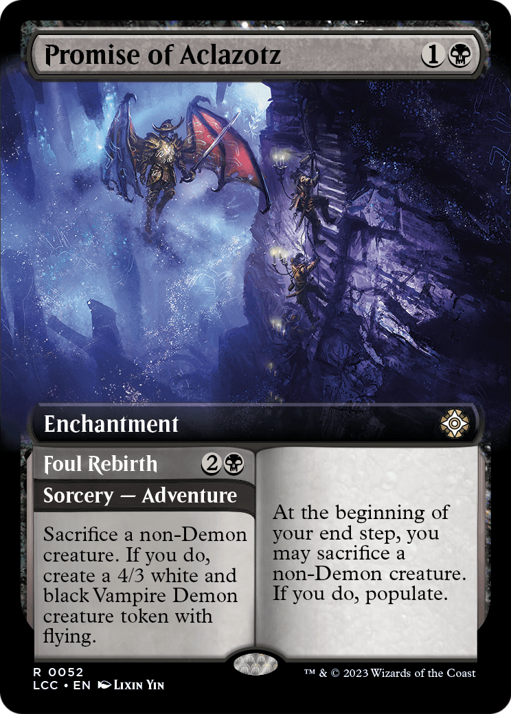 Promise of Aclazotz // Foul Rebirth (LCC-052) - The Lost Caverns of Ixalan Commander: (Extended Art)