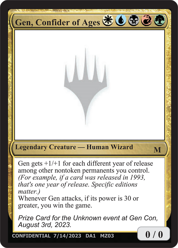 Gen, Confider of Ages (DA1-MZ03) - Unknown Event