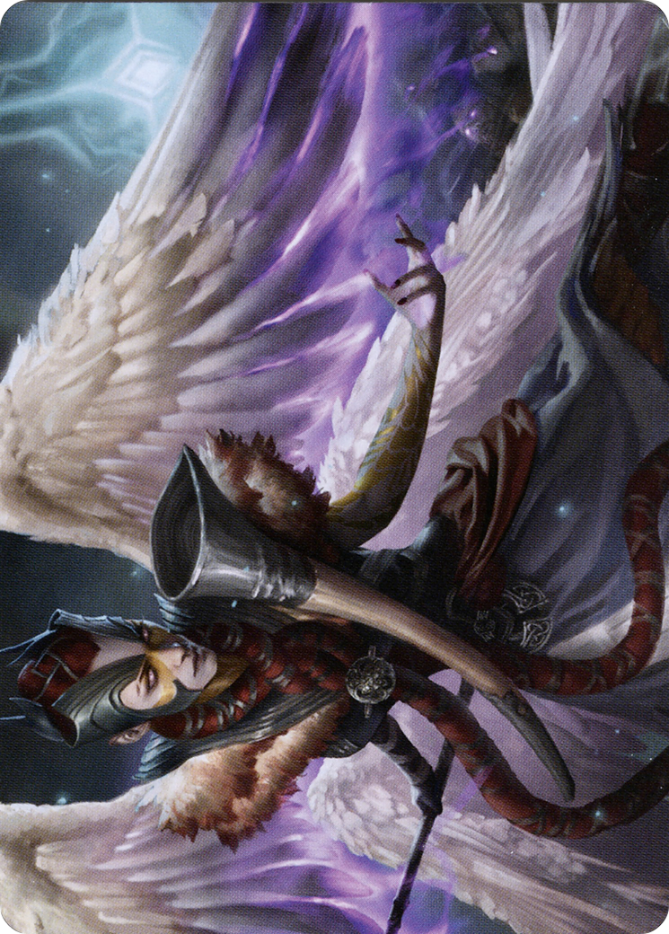 Firja, Judge of Valor // Firja, Judge of Valor (AKHM-056) - Kaldheim Art Series (Borderless) Foil