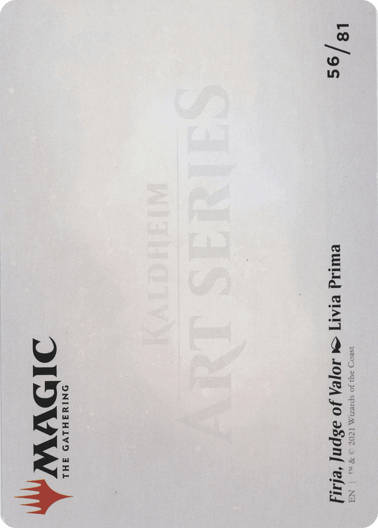 Firja, Judge of Valor // Firja, Judge of Valor (AKHM-056) - Kaldheim Art Series (Borderless)