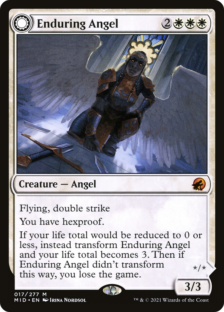 Enduring Angel // Angelic Enforcer [Innistrad: Midnight Hunt] Foil