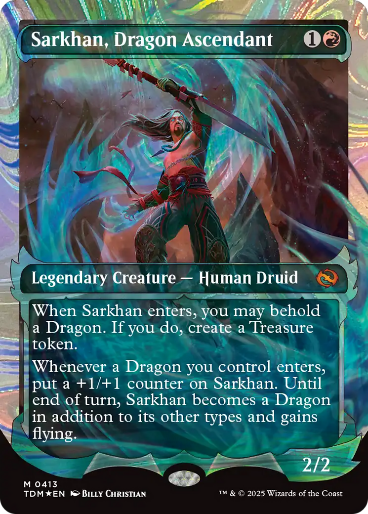 Sarkhan, Dragon Ascendant (Halo Foil) (413) [Tarkir: Dragonstorm]  Foil