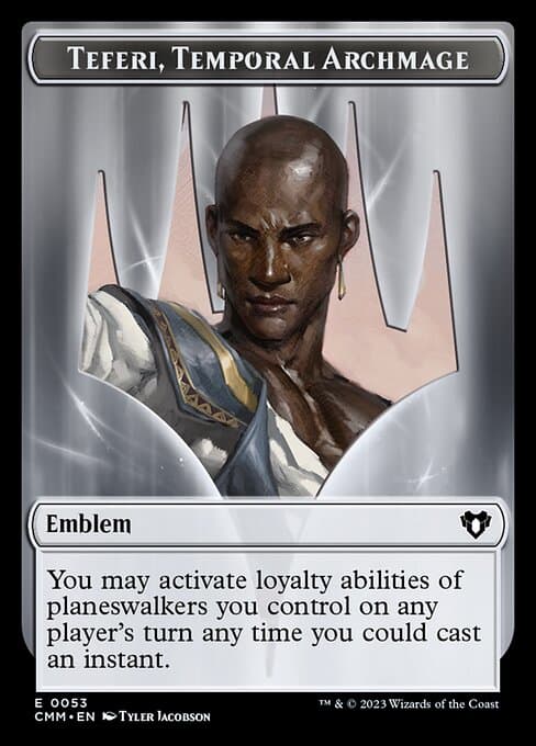 Bird // Emblem - Teferi, Temporal Archmage Double-Sided Token [Commander Masters Tokens] Foil