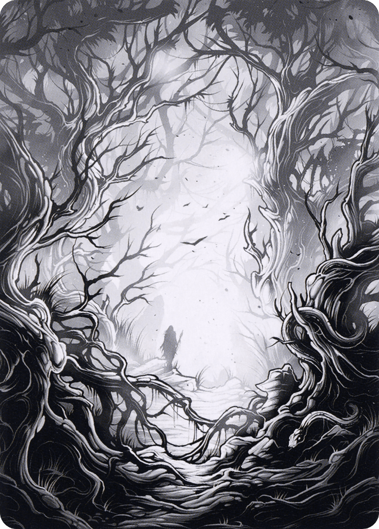 Forest // Forest (AMID-081) - Midnight Hunt Art Series (Borderless) Foil