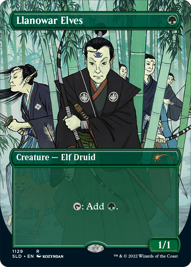 Llanowar Elves (Borderless) [Secret Lair Drop Series] Foil
