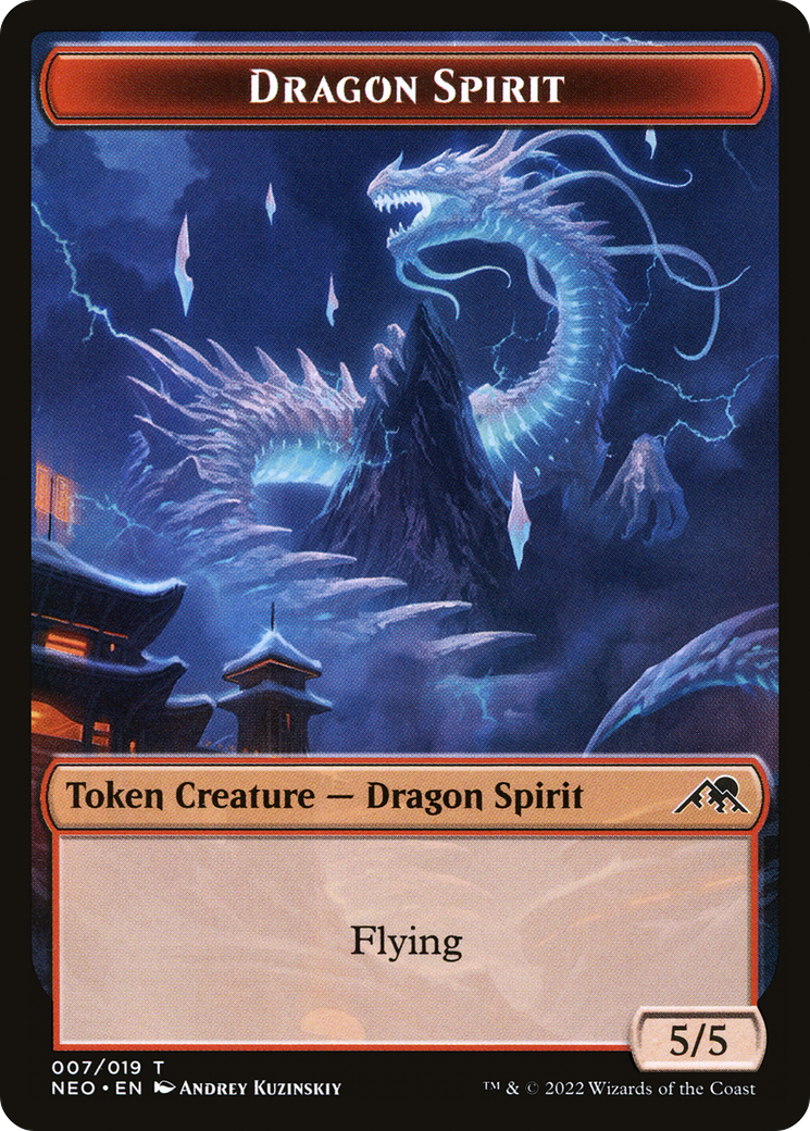 Dragon Spirit (TNEO-007) - Kamigawa: Neon Dynasty Tokens Foil