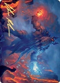 Aegar, the Freezing Flame (Gold-Stamped Signature) [Kaldheim Art Series] Foil
