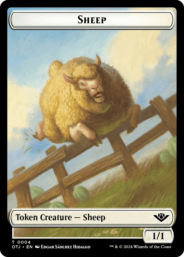 Sheep // Plot Double-Sided Token [Outlaws of Thunder Junction Tokens]