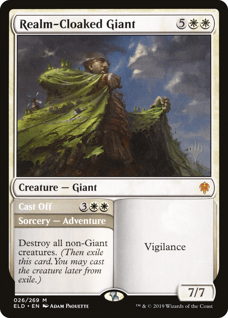 Realm-Cloaked Giant // Cast Off (Promo Pack) [Throne of Eldraine Promos] Foil