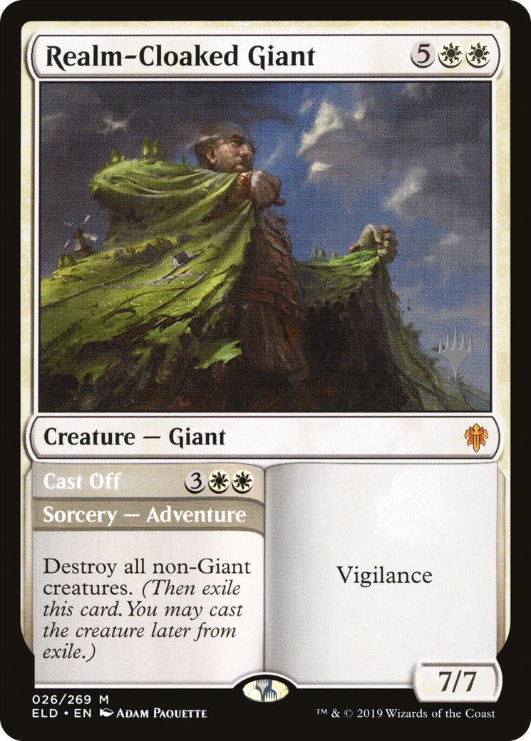 Realm-Cloaked Giant // Cast Off (Promo Pack) [Throne of Eldraine Promos] Foil
