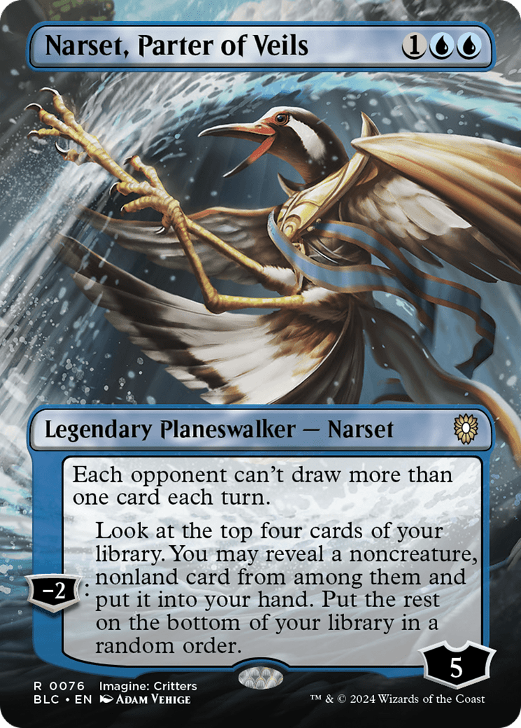 Narset, Parter of Veils (Borderless) [Bloomburrow Commander] Foil