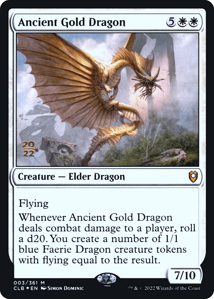 Ancient Gold Dragon [Commander Legends: Battle for Baldur's Gate Prerelease Promos]