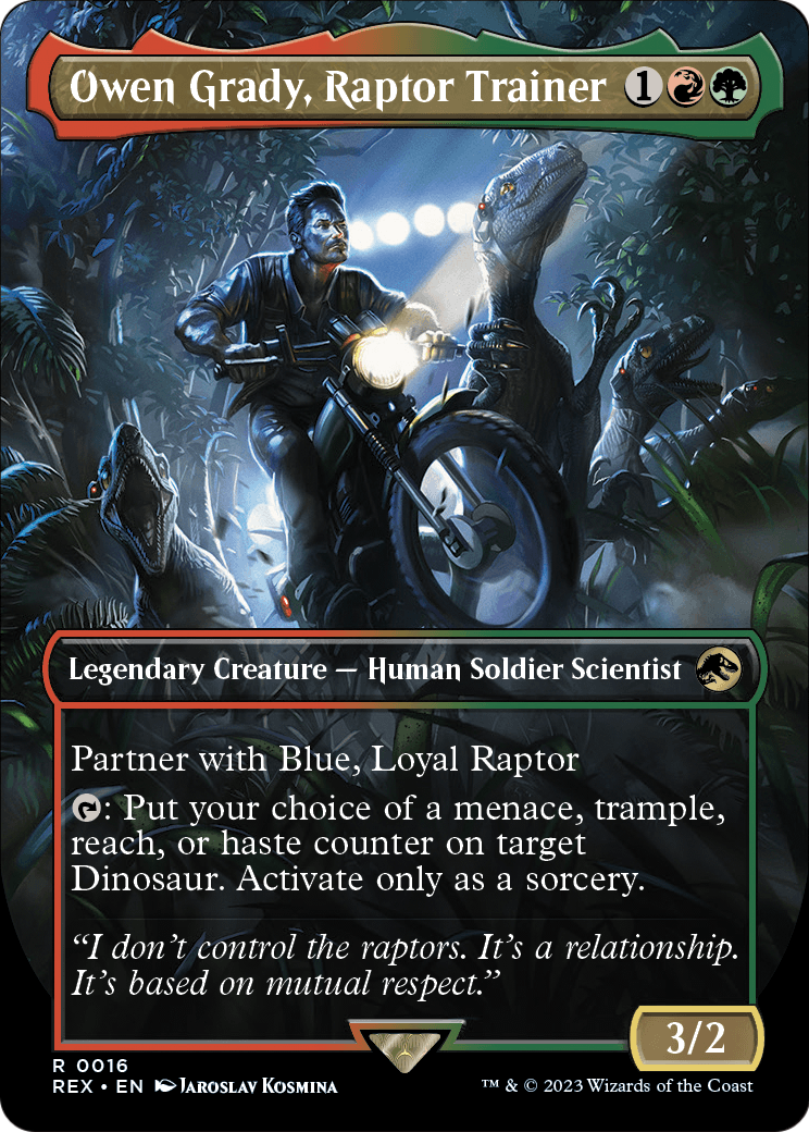 Owen Grady, Raptor Trainer (Borderless) [Jurassic World Collection] Foil