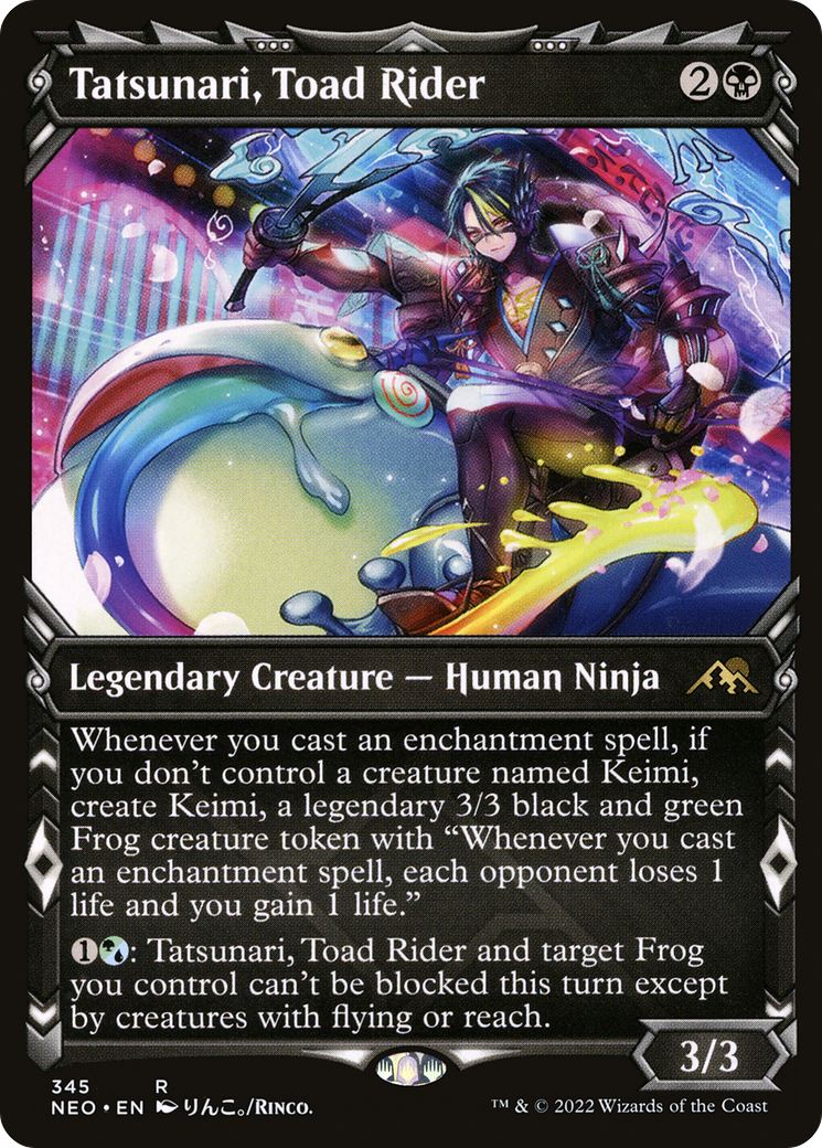 Tatsunari, Toad Rider (Showcase Ninja) [Kamigawa: Neon Dynasty] Foil