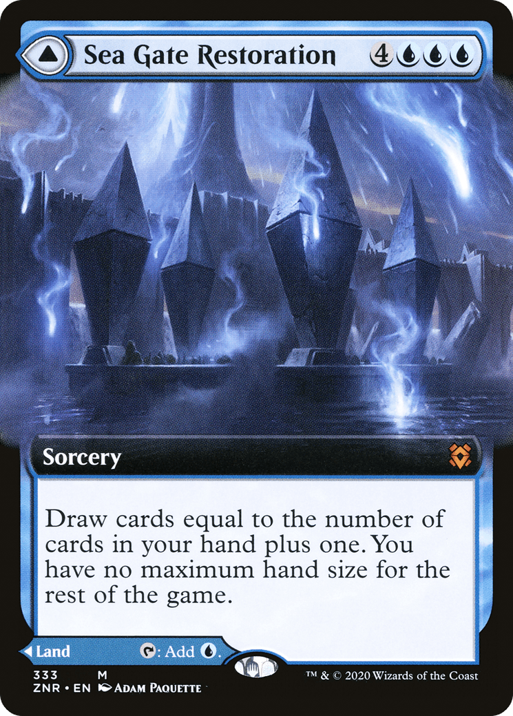 Sea Gate Restoration // Sea Gate, Reborn (Extended Art) [Zendikar Rising] Foil