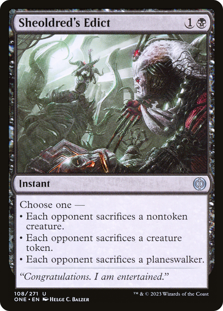 Sheoldred's Edict [Phyrexia: All Will Be One] Foil