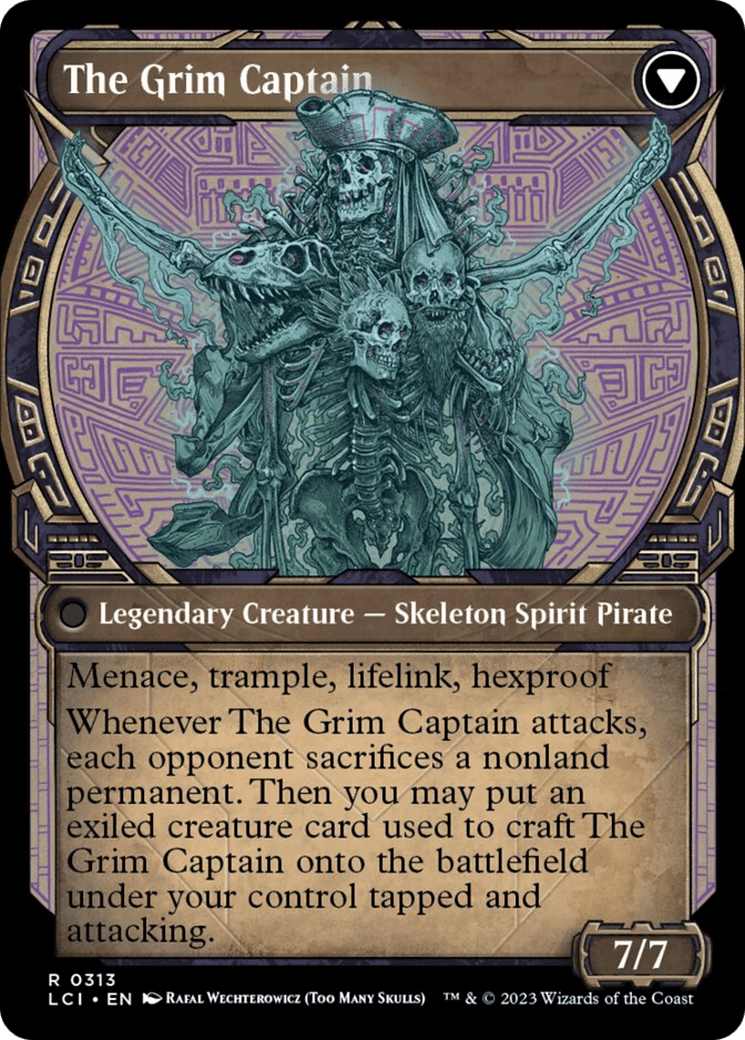 Throne of the Grim Captain // The Grim Captain (Showcase) [The Lost Caverns of Ixalan] Foil