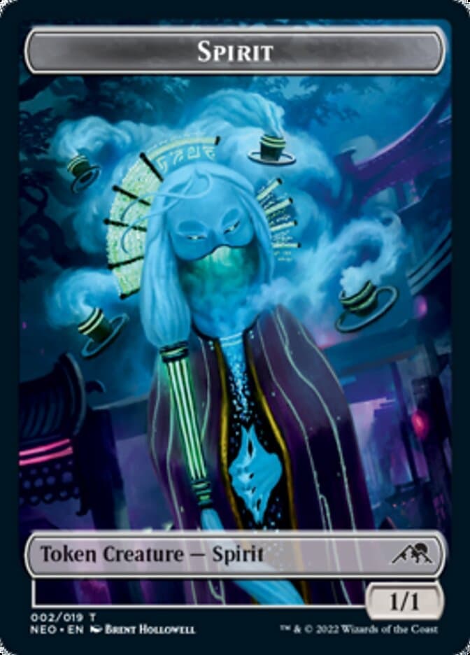 Spirit (002) // Treasure Double-Sided Token [Kamigawa: Neon Dynasty Tokens] Foil