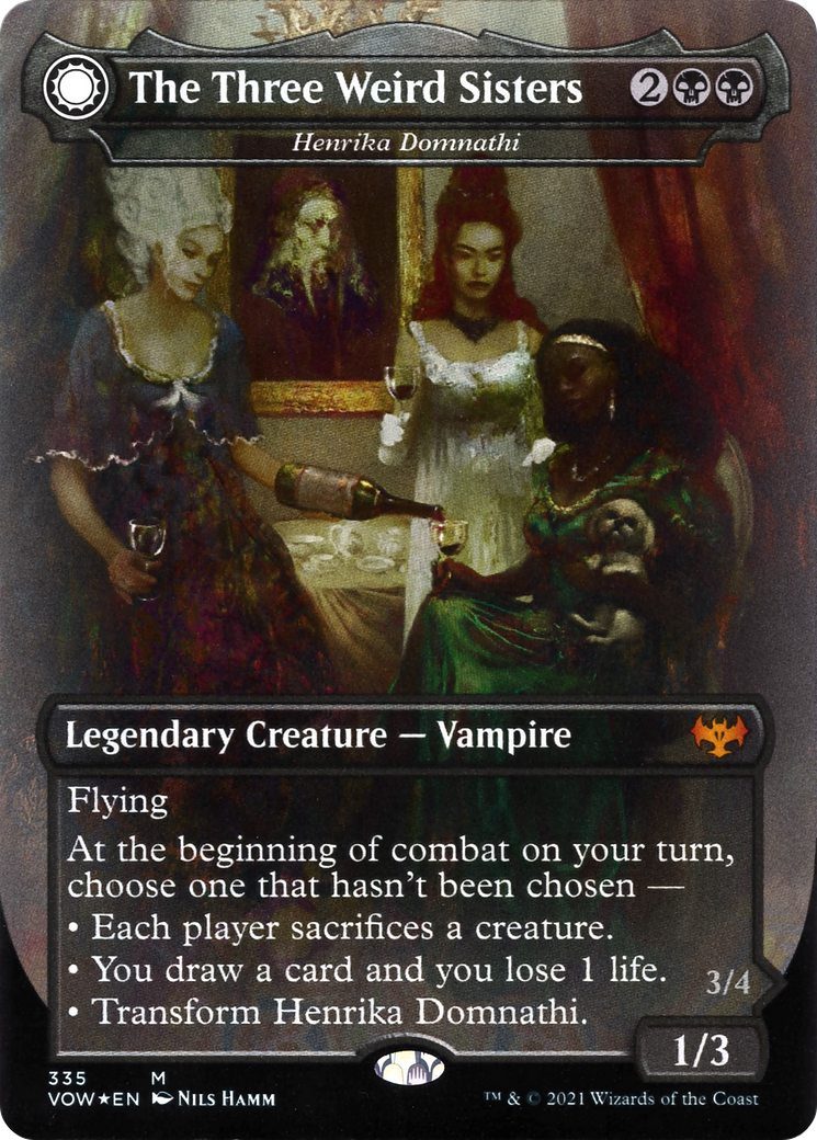 Henrika Domnathi // Henrika, Infernal Seer - The Three Weird Sisters // Fiends of Darkest Night [Innistrad: Crimson Vow] Foil