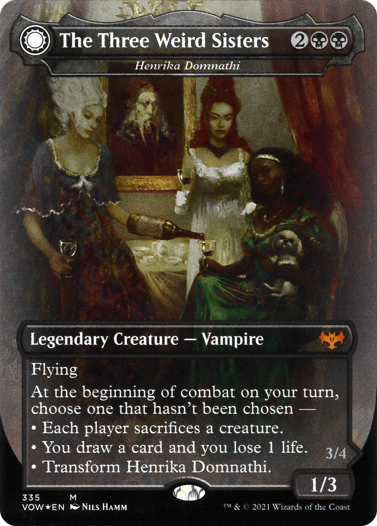 Henrika Domnathi // Henrika, Infernal Seer - The Three Weird Sisters // Fiends of Darkest Night [Innistrad: Crimson Vow] Foil