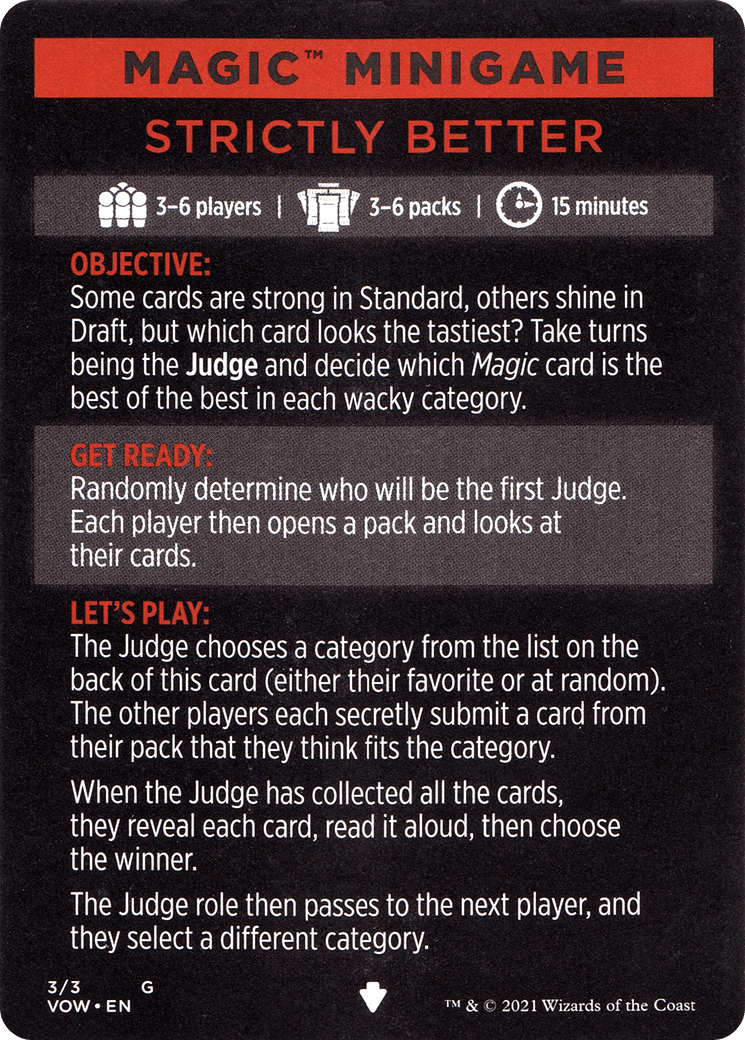 Strictly Better // Strictly Better (cont'd) (MVOW-003) - Innistrad: Crimson Vow Minigames Foil