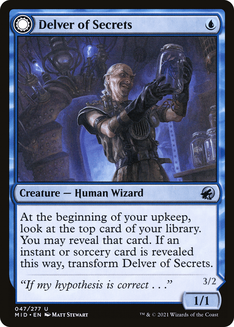 Delver of Secrets // Insectile Aberration [Innistrad: Midnight Hunt] Foil