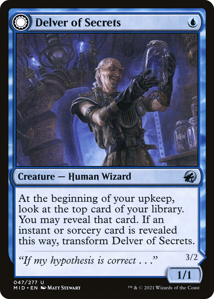 Delver of Secrets // Insectile Aberration [Innistrad: Midnight Hunt] Foil