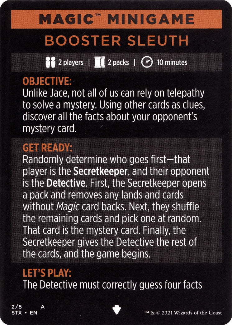 Booster Sleuth // Booster Sleuth (cont'd) (MSTX-002) - Strixhaven: School of Mages Minigames