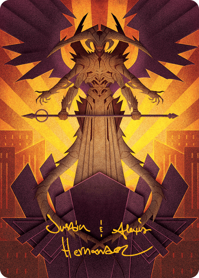 Atraxa, Praetors' Voice Art Card (Gold-Stamped Signature) [March of the Machine Art Series] Foil
