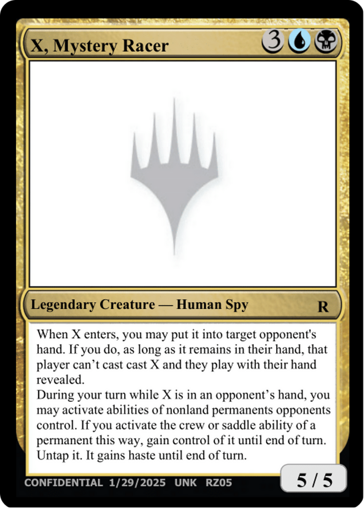 X, Mystery Racer |  () [Un-Known Event Playtest Cards]