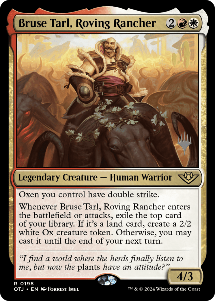 Bruse Tarl, Roving Rancher (Promo Pack) [Outlaws of Thunder Junction Promos] Foil
