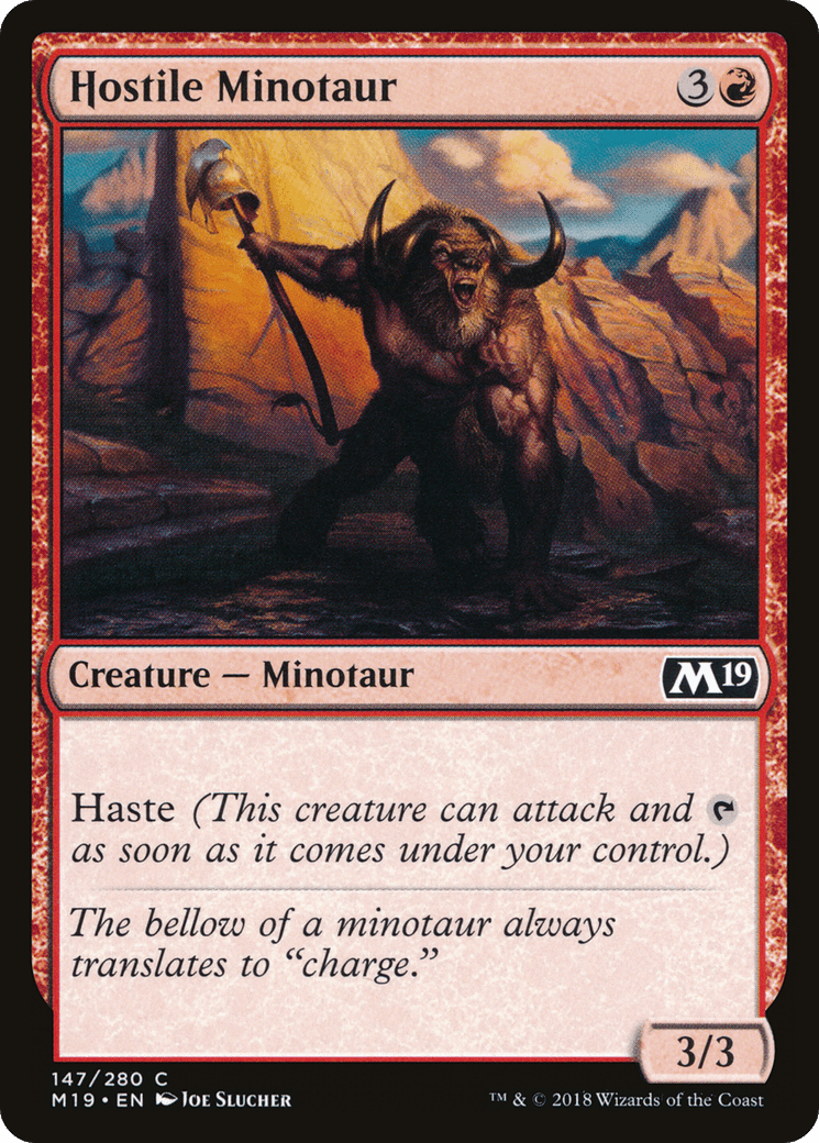 Hostile Minotaur [Core Set 2019] Foil