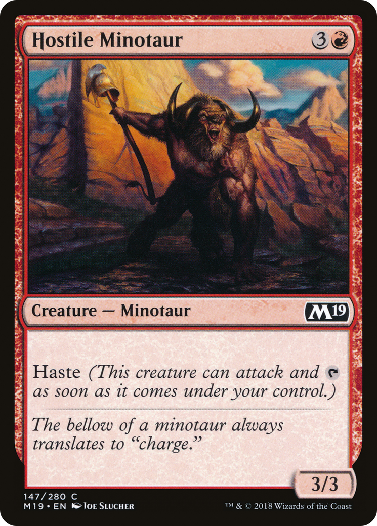 Hostile Minotaur [Core Set 2019] Foil