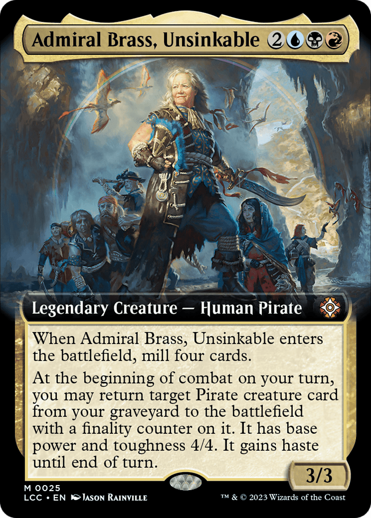 Admiral Brass, Unsinkable (Extended Art) [The Lost Caverns of Ixalan Commander] Foil