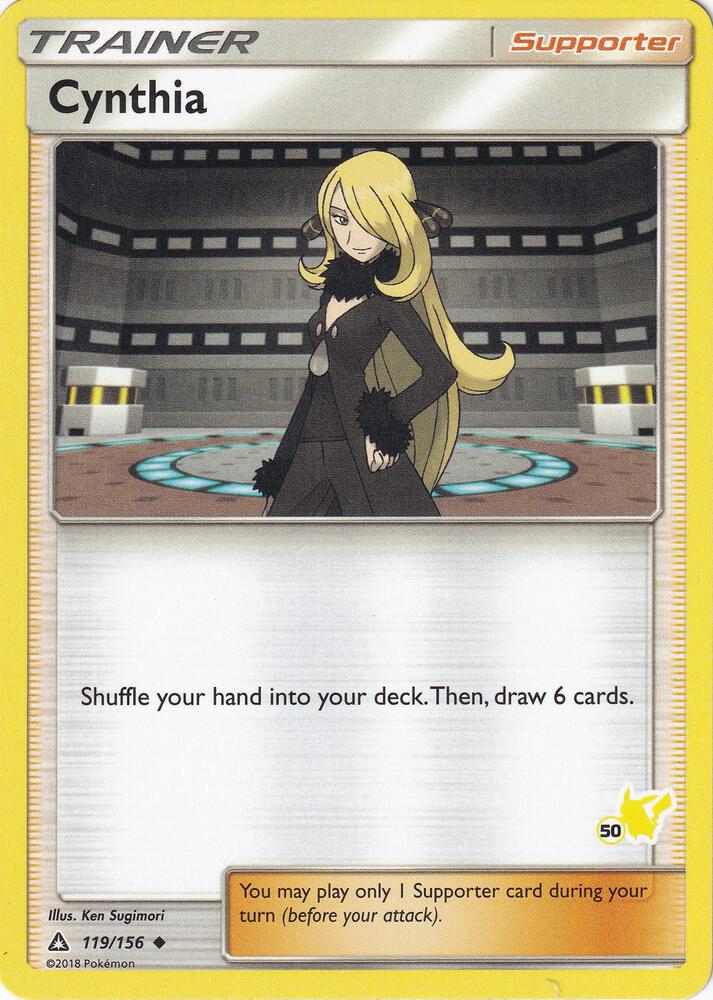 Cynthia 119 156 50 Pikachu Stamped 119/156 (Battle Academy) 