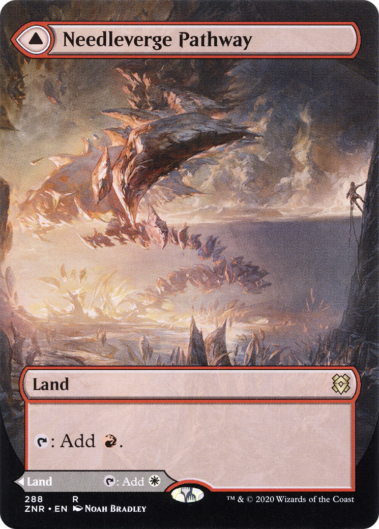 Needleverge Pathway // Pillarverge Pathway (Borderless Alternate Art) [Zendikar Rising] Foil