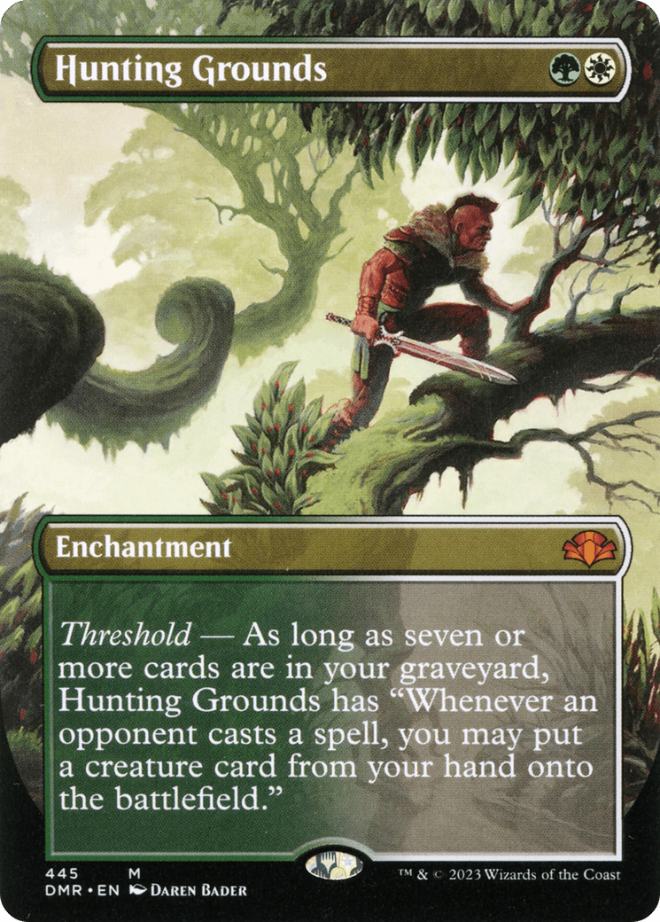 Hunting Grounds (Borderless Alternate Art) [Dominaria Remastered] Foil