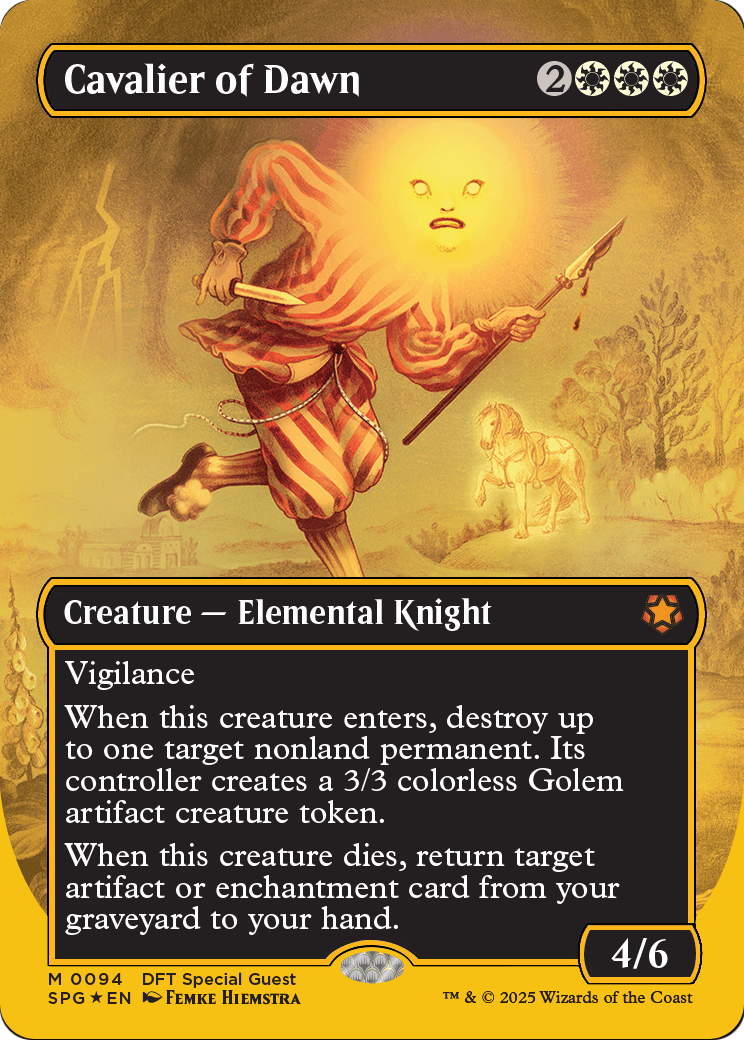 Cavalier of Dawn (Borderless) (First-Place Foil) (-094) [Special Guests]