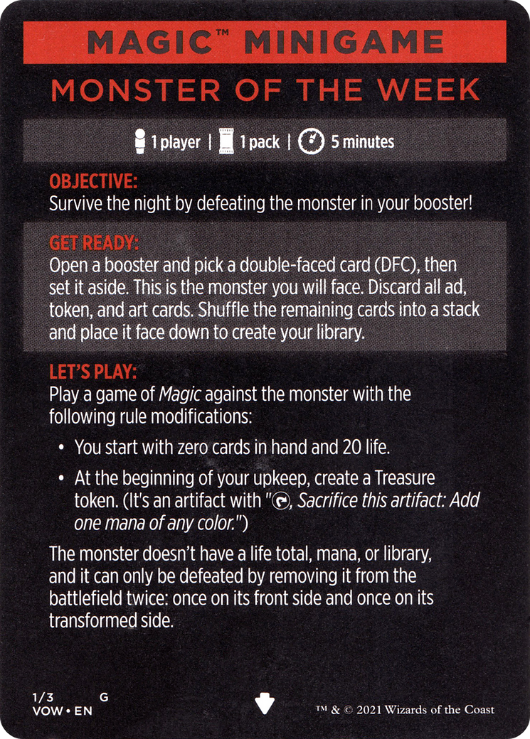 Monster of the Week // Monster of the Week (cont'd) (MVOW-001) - Innistrad: Crimson Vow Minigames